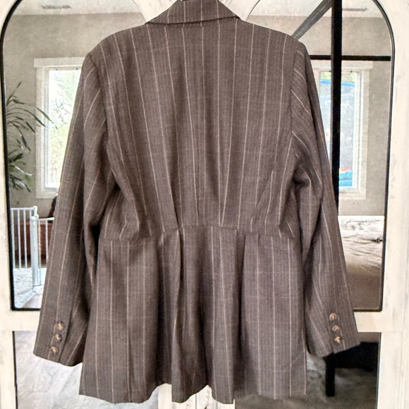 Free People Charlotte Oversized Blazer in Charcoal Combo, Sz M - Picture 6 of 7